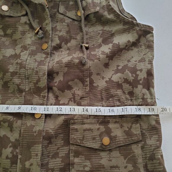 Lemon Tart Vest Medium Camo Hooded Full zip‎ Moss Green utility style Gorpcore - Picture 6 of 7
